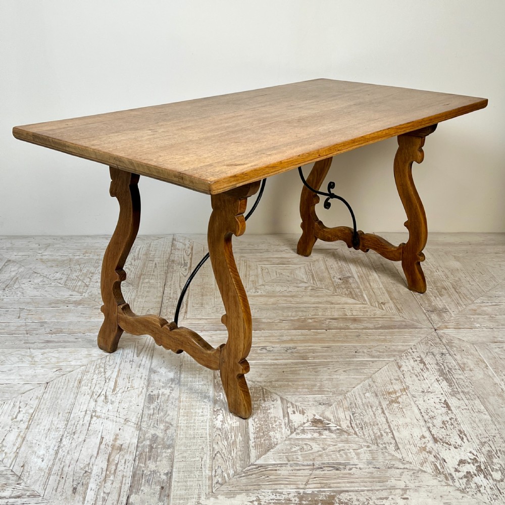C19th Spanish Oak & Wrought Iron Table – Kitchen, Dining, Or Centre Table View IX