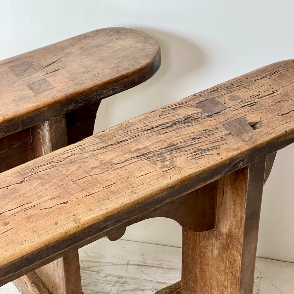 Pair Of C19th French Fruitwood Benches View VIII