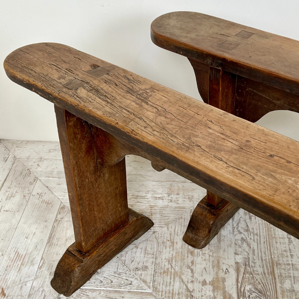 Pair Of C19th French Fruitwood Benches View XI