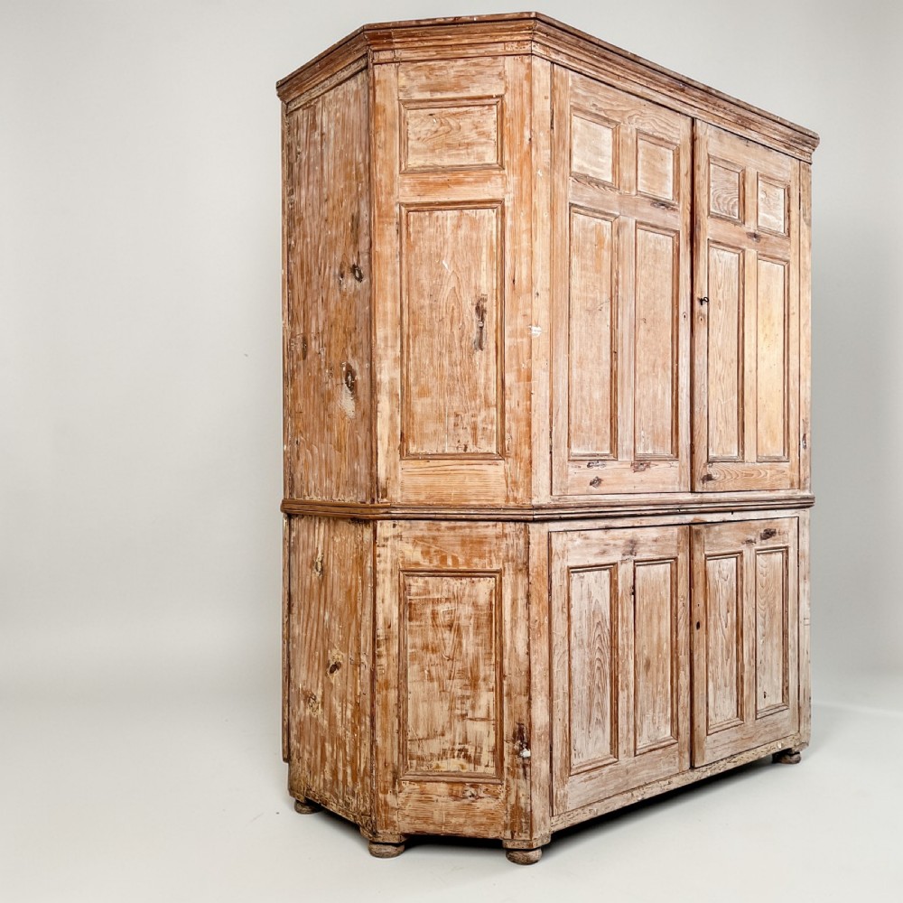 A Large 19th Century Stripped Pine Housekeeper's Cupboard