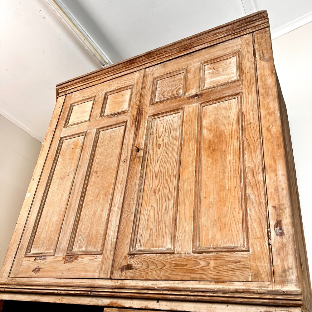 A Large 19th Century Stripped Pine Housekeeper's Cupboard View X