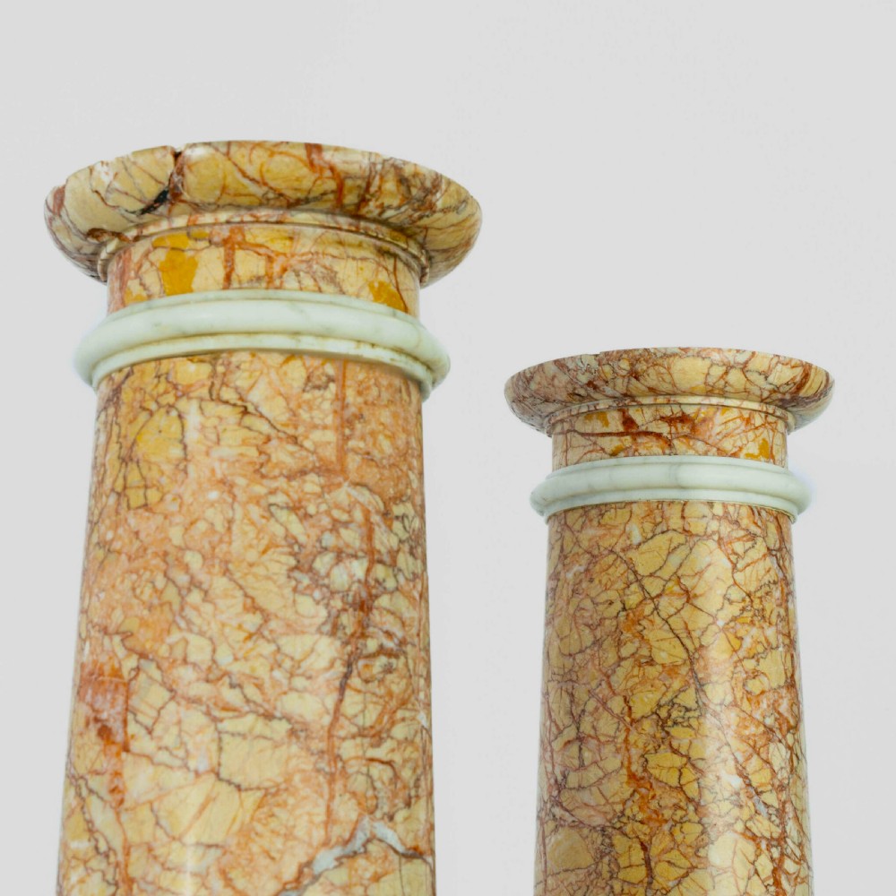 Antique Italian Rouge Marble Columns – Architectural Pedestals View II