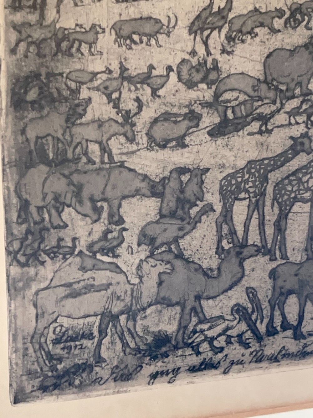 Noah’S Ark Original Etching And Aquatint Austrian Modernist By Oskar Laske View V