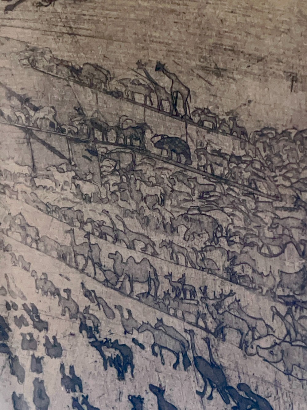 Noah’S Ark Original Etching And Aquatint Austrian Modernist By Oskar Laske View VII