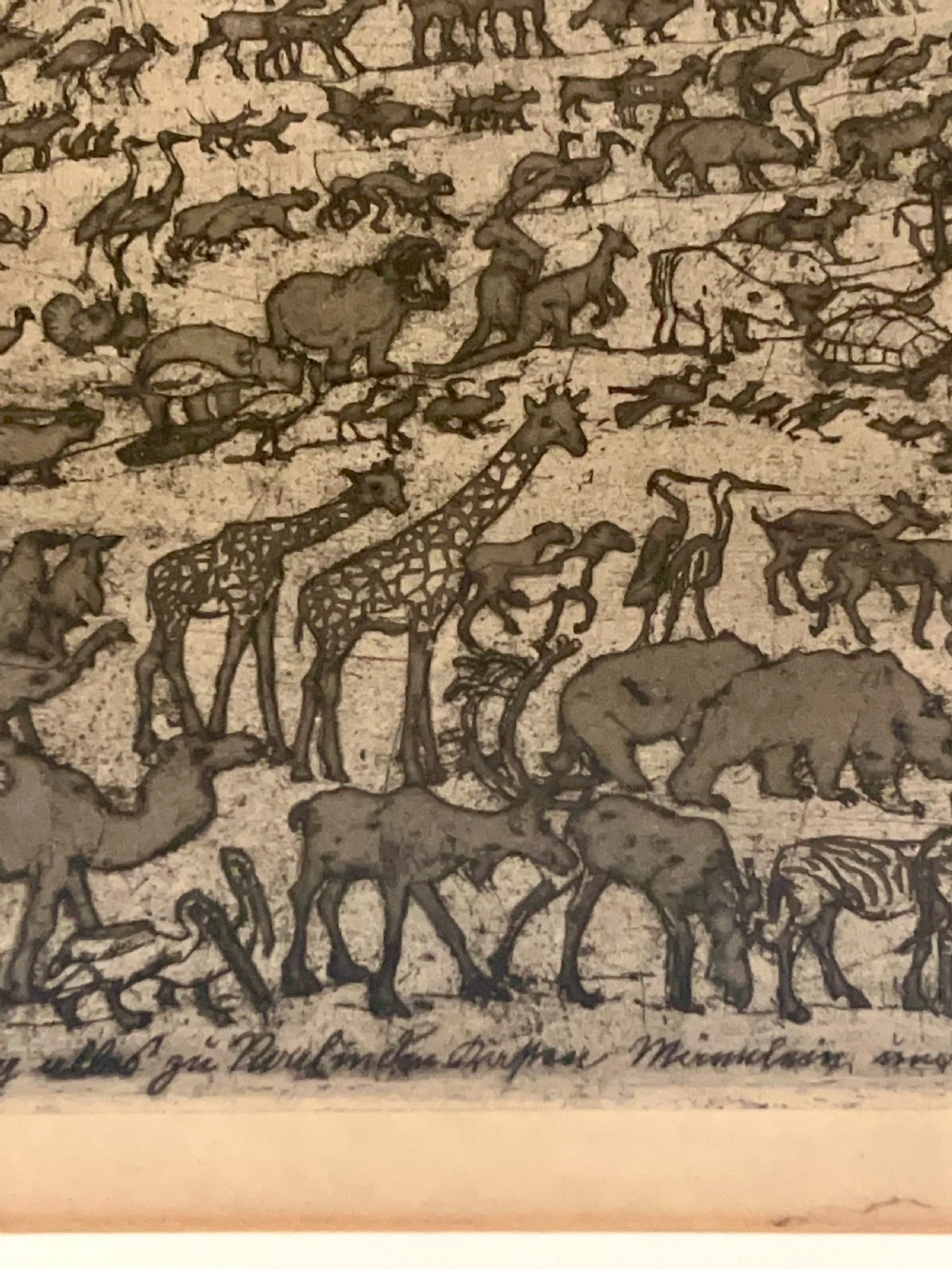 Noah’S Ark Original Etching And Aquatint Austrian Modernist By Oskar Laske View IX