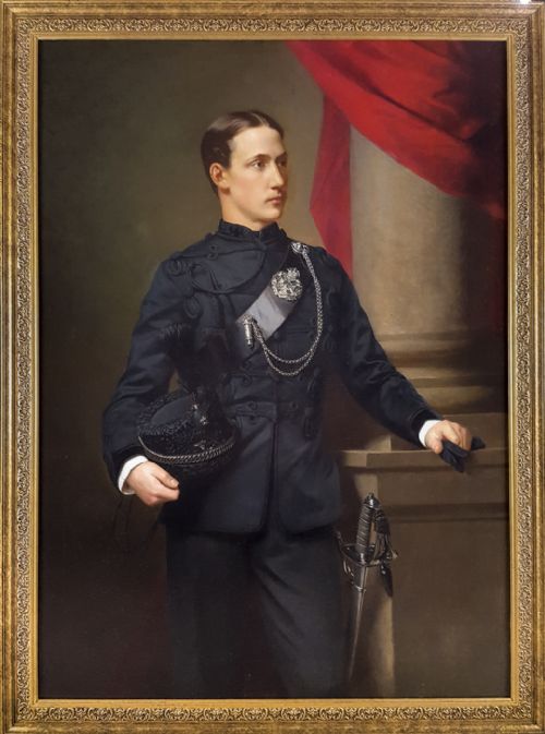 huge studio portrait of an officer 19th century british - CATEGORY: ANTIQUE ART - DATED 19TH CENTURY