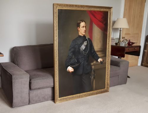 HUGE STUDIO PORTRAIT OF AN OFFICER 19TH CENTURY BRITISH - ADDITIONAL PHOTO 2
