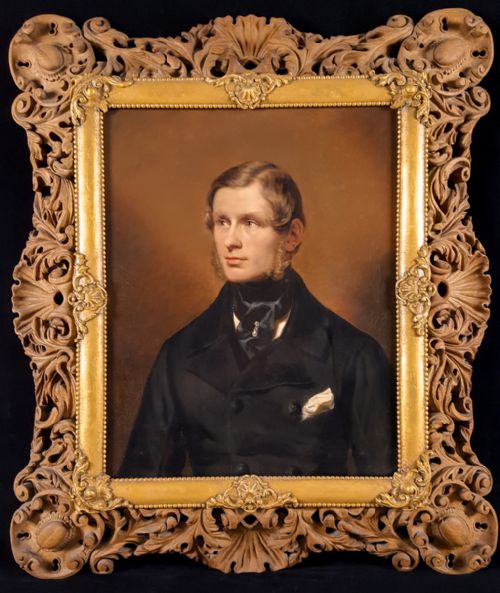 large portrait of a gentleman dated 1851 - CATEGORY: ANTIQUE ART - DATED 19TH CENTURY