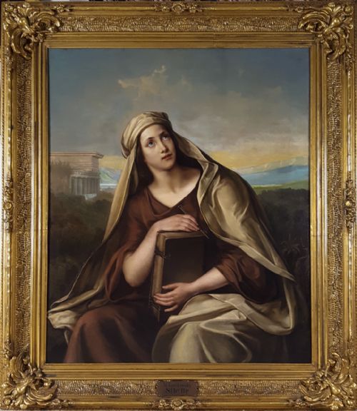 huge portrait of a sibyl dated 1861 signed - CATEGORY: ANTIQUE ART - DATED 19TH CENTURY