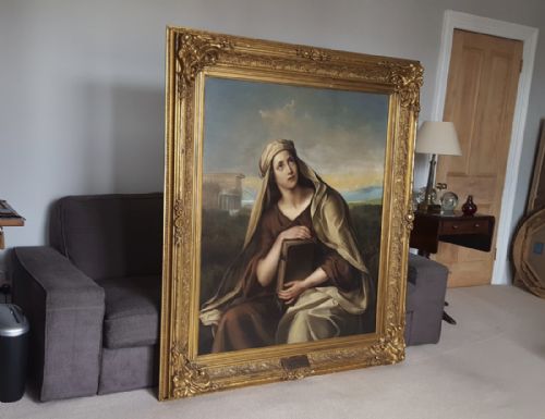HUGE PORTRAIT OF A SIBYL DATED 1861 SIGNED - ADDITIONAL PHOTO 2