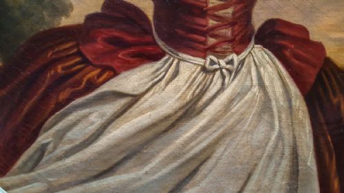 18TH CENTURY FRENCH PORTRAIT OF A LADY WITH CUPID FLOWERS - ADDITIONAL PHOTO 6