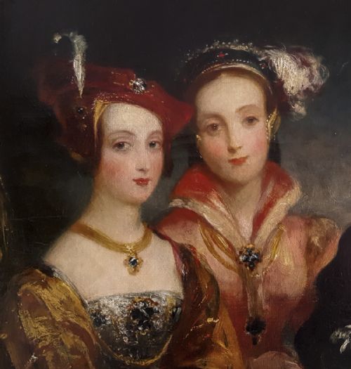 PORTRAIT OF THREE LADIES IN FANCY DRESS 19TH CENTURY ATTRIBUTED TO CHARLES BAXTER RBA 18091879 - ADDITIONAL PHOTO 2