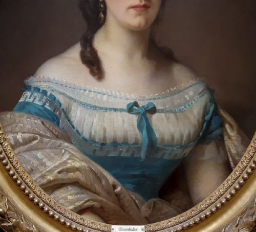 PORTRAIT OF A LADY 19TH CENTURY CIRCLE OF FRANZ XAVER WINTERHALTER 18051873 - ADDITIONAL PHOTO 3