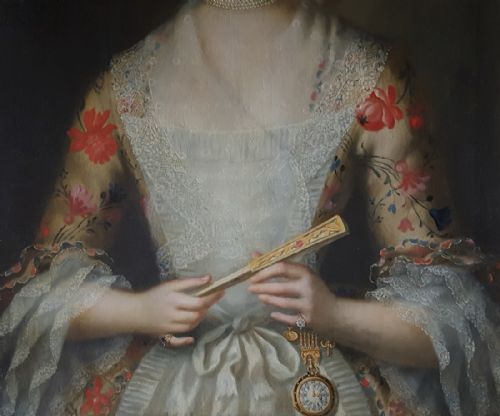 PORTRAIT OF A LADY C1760 CIRCLE OF JAKOB EMANUEL HANDMANN 17181781 - ADDITIONAL PHOTO 4