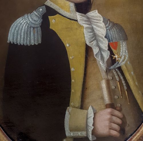 PORTRAIT OF AN OFFICER 18TH CENTURY FRENCH SCHOOL - ADDITIONAL PHOTO 4