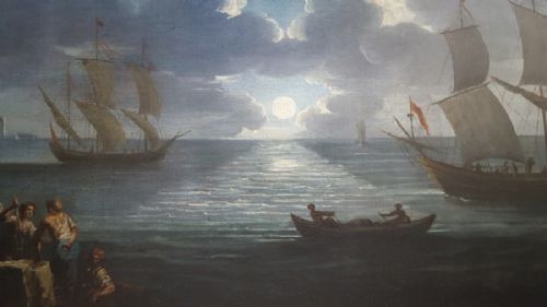 A MEDITERANEAN MOONLIT BAY ITALY 18TH CENTURY STUDIO OF LEONARDO COCCORANTE 16801750 - ADDITIONAL PHOTO 4