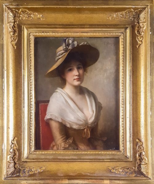 PORTRAIT OF A LADY 19TH CENTURY EDUARD NICZKY 18501919 - ADDITIONAL PHOTO 1