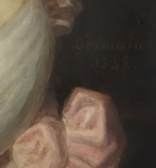 PORTRAIT OF A LADY FRENCH DATED 1838 BY JEANBAPTISTE LOUIS GERMAIN 17821842 - ADDITIONAL PHOTO 4