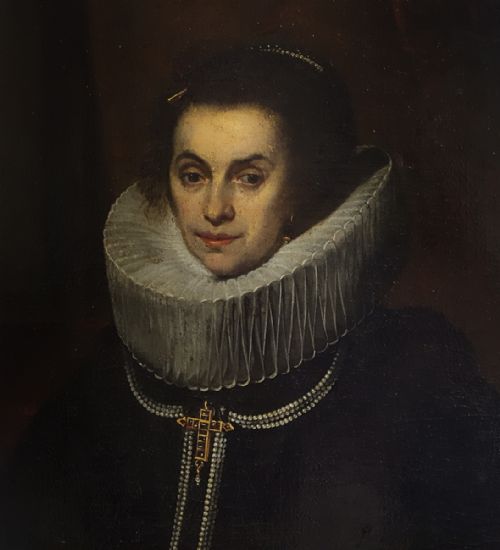 PORTRAIT OF A LADY FLEMISH C1620 CIRCLE OF CORNELIS DE VOS 15851651 OIL ON CANVAS - ADDITIONAL PHOTO 4