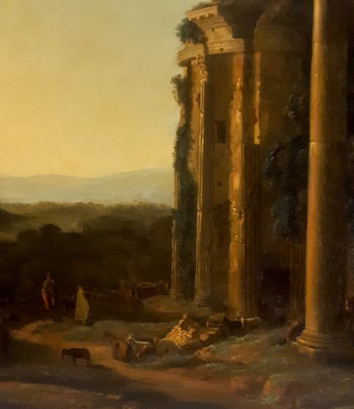 CAPRICCIO WITH FIGURES IN A LANDSCAPE 18TH CENTURY FOLLOWER OF CLAUDE LORRAIN C16001682 - ADDITIONAL PHOTO 3