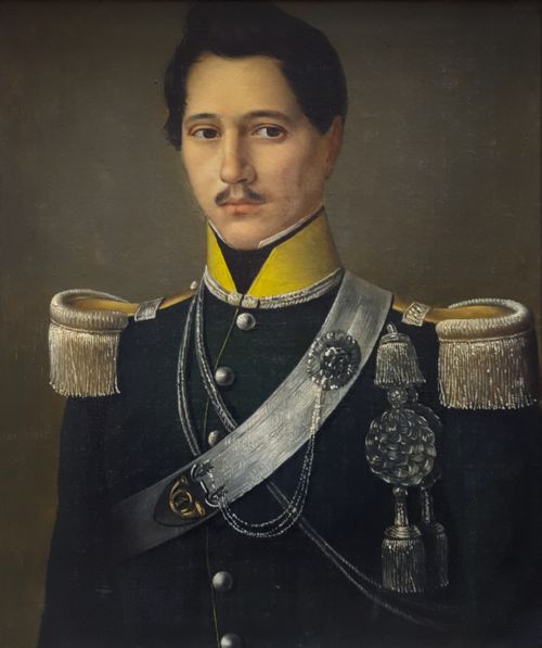 PORTRAIT OF AN OFFICER DATED 1836 SIGNED J BARAILLE - ADDITIONAL PHOTO 1