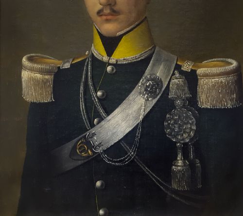 PORTRAIT OF AN OFFICER DATED 1836 SIGNED J BARAILLE - ADDITIONAL PHOTO 3