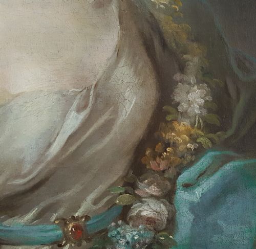 PORTRAIT OF A LADY C1750 CIRCLE OF JEANMARC NATTIER 16851766 - ADDITIONAL PHOTO 2