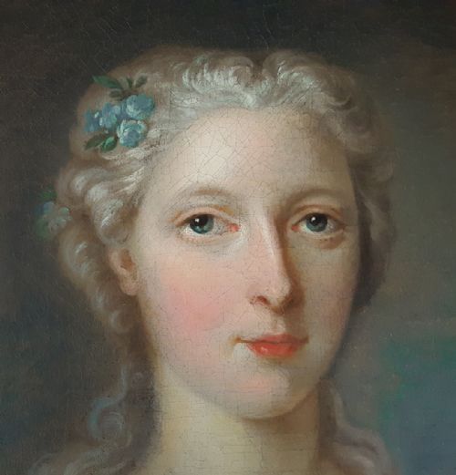 PORTRAIT OF A LADY C1750 CIRCLE OF JEANMARC NATTIER 16851766 - ADDITIONAL PHOTO 3