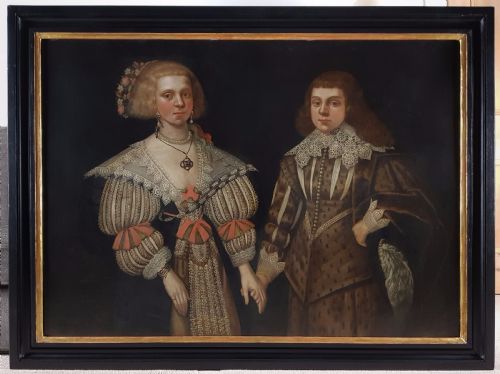double portrait of two children c1629 circle of paulus moreelse 15711638 from the collection her royal highness the princess royal duchess of fife 18671931 - CATEGORY: ANTIQUE ART - DATED 17TH CENTURY