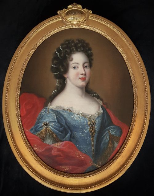 portrait of louise franoise de bourbon duchess of bourbon c1690 studio of pierre mignard 16121695 - CATEGORY: ANTIQUE ART - DATED 17TH CENTURY