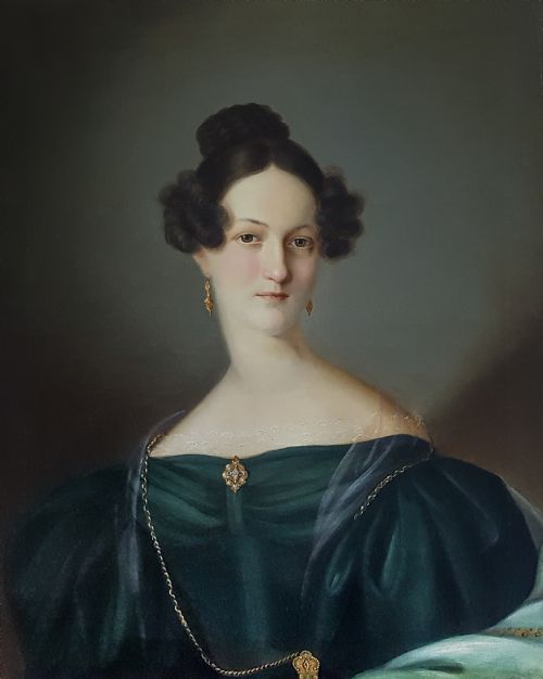 portrait of a lady c1830 follower of jan adam kruseman 18041862 - CATEGORY: ANTIQUE ART - DATED 19TH CENTURY