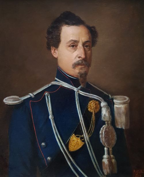 PORTRAIT OF AN OFFICER SIGNED DATED 1855 ALFRED GUILLARD 18101880 - ADDITIONAL PHOTO 1