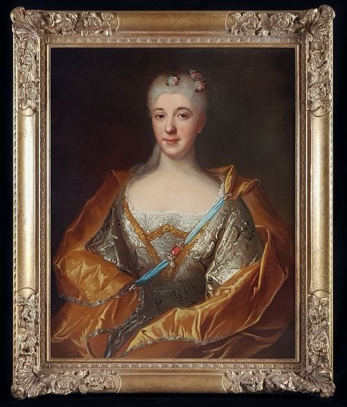 portrait of a lady c1715 circle of hyacinth rigaud 16591743 - CATEGORY: ANTIQUE ART - DATED 18TH CENTURY