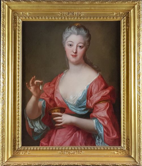 portrait of a lady as cleopatra dissolving the pearl c1755 attributed to marianne loir c1715 1769 - CATEGORY: ANTIQUE ART - DATED 18TH CENTURY