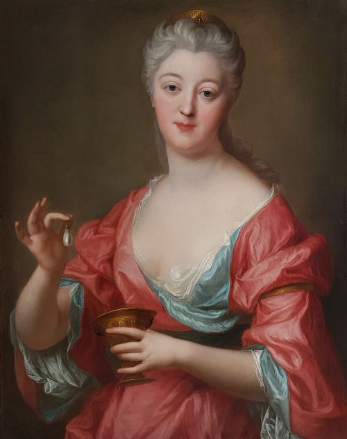 PORTRAIT OF A LADY AS CLEOPATRA DISSOLVING THE PEARL C1755 ATTRIBUTED TO MARIANNE LOIR C1715 1769 - ADDITIONAL PHOTO 1