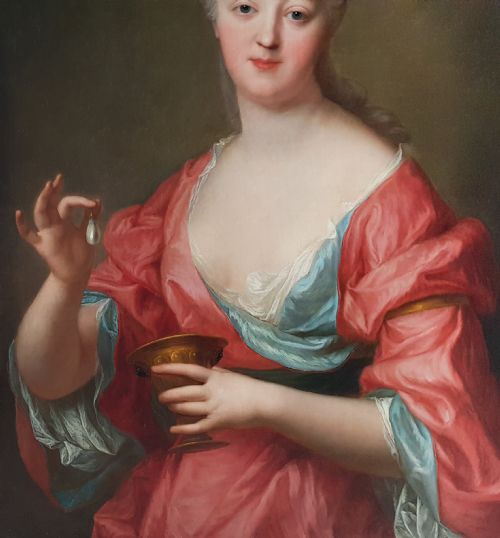PORTRAIT OF A LADY AS CLEOPATRA DISSOLVING THE PEARL C1755 ATTRIBUTED TO MARIANNE LOIR C1715 1769 - ADDITIONAL PHOTO 3