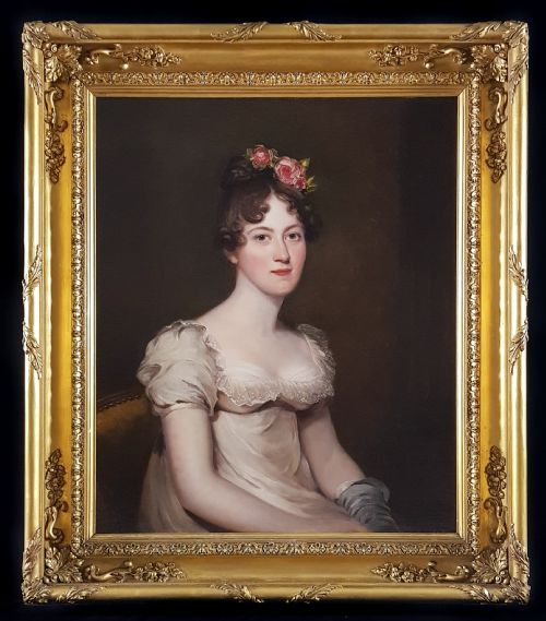 portrait of anne lady wigram 17941844 c1818 thomas barber c17681843 - CATEGORY: ANTIQUE ART - DATED 19TH CENTURY