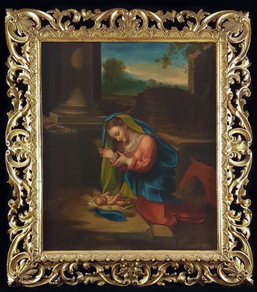adoration of the child 19th century after antonio da correggio c14901534 - CATEGORY: ANTIQUE ART - DATED 19TH CENTURY