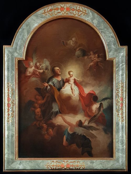 the apotheosis of st joseph 18th century oil on canvas - CATEGORY: ANTIQUE ART - DATED 18TH CENTURY