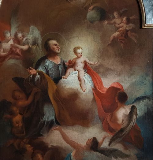 THE APOTHEOSIS OF ST JOSEPH 18TH CENTURY OIL ON CANVAS - ADDITIONAL PHOTO 1