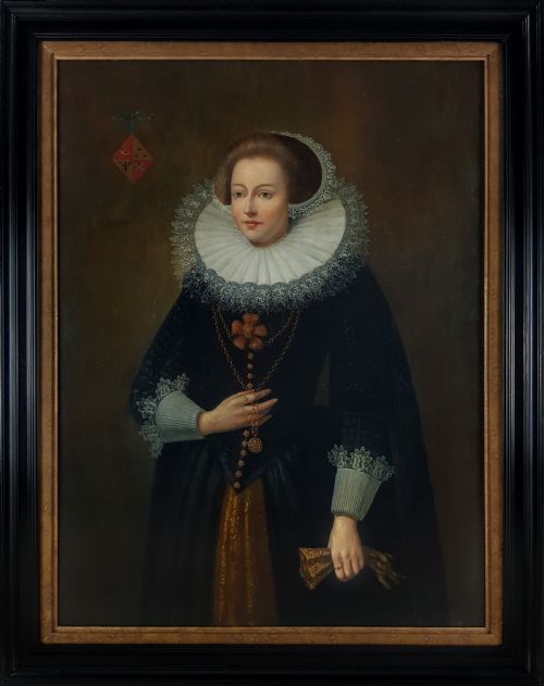 portrait of a lady c1620 dutch school oil on panel - CATEGORY: ANTIQUE ART - DATED 17TH CENTURY