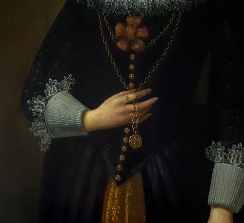PORTRAIT OF A LADY C1620 DUTCH SCHOOL OIL ON PANEL - ADDITIONAL PHOTO 2