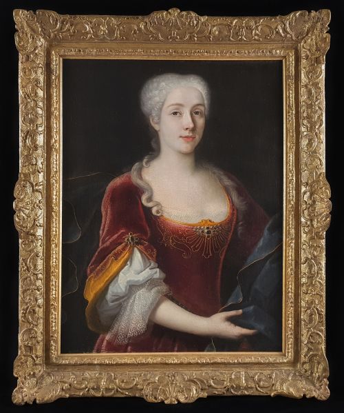 portrait of a lady c1722 attributed to joseph sibon d1731 - CATEGORY: ANTIQUE ART - DATED 18TH CENTURY