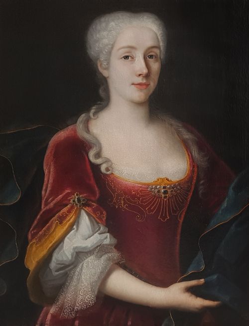 PORTRAIT OF A LADY C1722 ATTRIBUTED TO JOSEPH SIBON D1731 - ADDITIONAL PHOTO 1