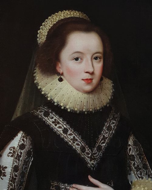 fig 3. Portrait of Lady Anne Clifford, Countess of Dorset and Countess of Pembroke and Montgomery (1590-1676) c.1618; Circle of Paul Van Somer (c.1577 - c.1621)