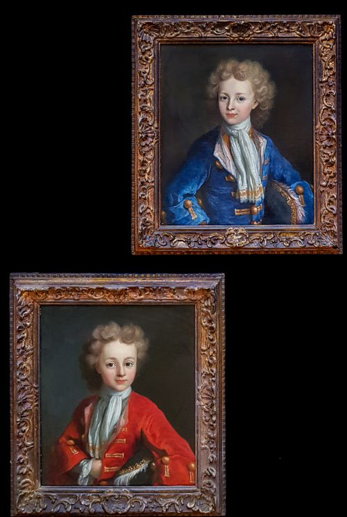 2 portraits of young gentleman c1710 circle of robert levractournieres 16671752 - CATEGORY: ANTIQUE ART - DATED 18TH CENTURY