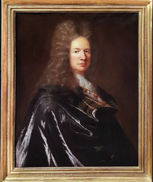 portrait of a gentleman c1715 circle of hyacinth rigaud 16591743 - CATEGORY: ANTIQUE ART - DATED 18TH CENTURY