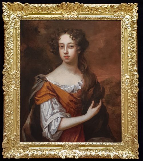 portrait of lady leigh 16581705 c1679 circle of peter lely 16181680 - CATEGORY: ANTIQUE ART - DATED 17TH CENTURY