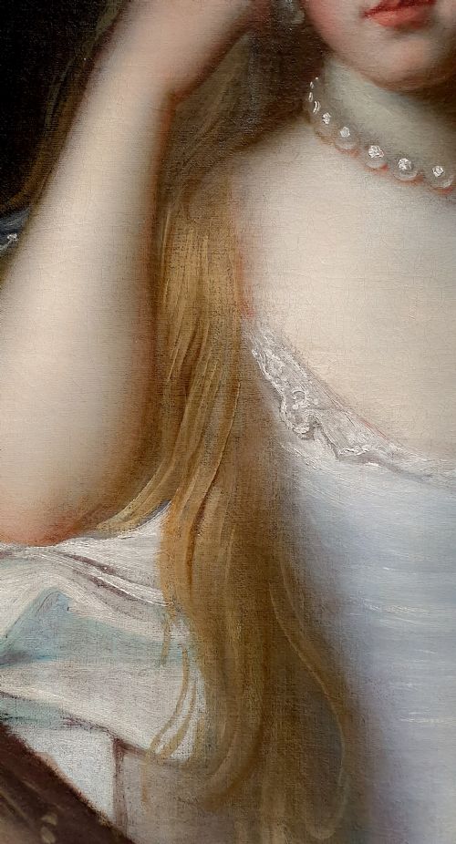 PORTRAIT OF A LADY IN A BLUE DRESS C1665 JOHN MICHAEL WRIGHT 16171694 - ADDITIONAL PHOTO 3