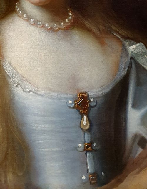 PORTRAIT OF A LADY IN A BLUE DRESS C1665 JOHN MICHAEL WRIGHT 16171694 - ADDITIONAL PHOTO 4